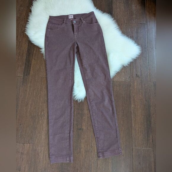 EQL By Kerrits Red Brown Equestrian Riding Skinny Straight In Motion Pants 6 - Picture 1 of 5